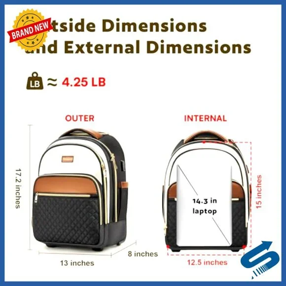 Rolling Backpack Lightweight Travel Convertible Wheeled Laptop Bag Underseat